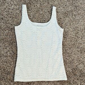 WHBM White Lace Fitted Tank Top